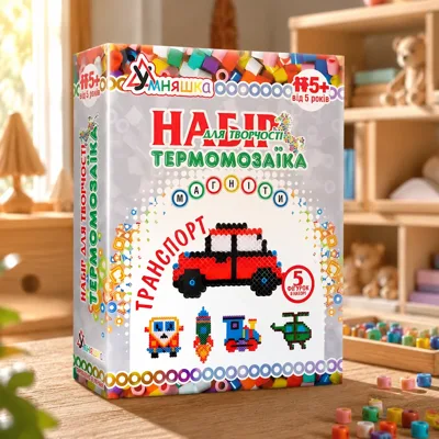 Набір для творчості Умняшка Магніти з термомозаїки Транспорт ТМ-009