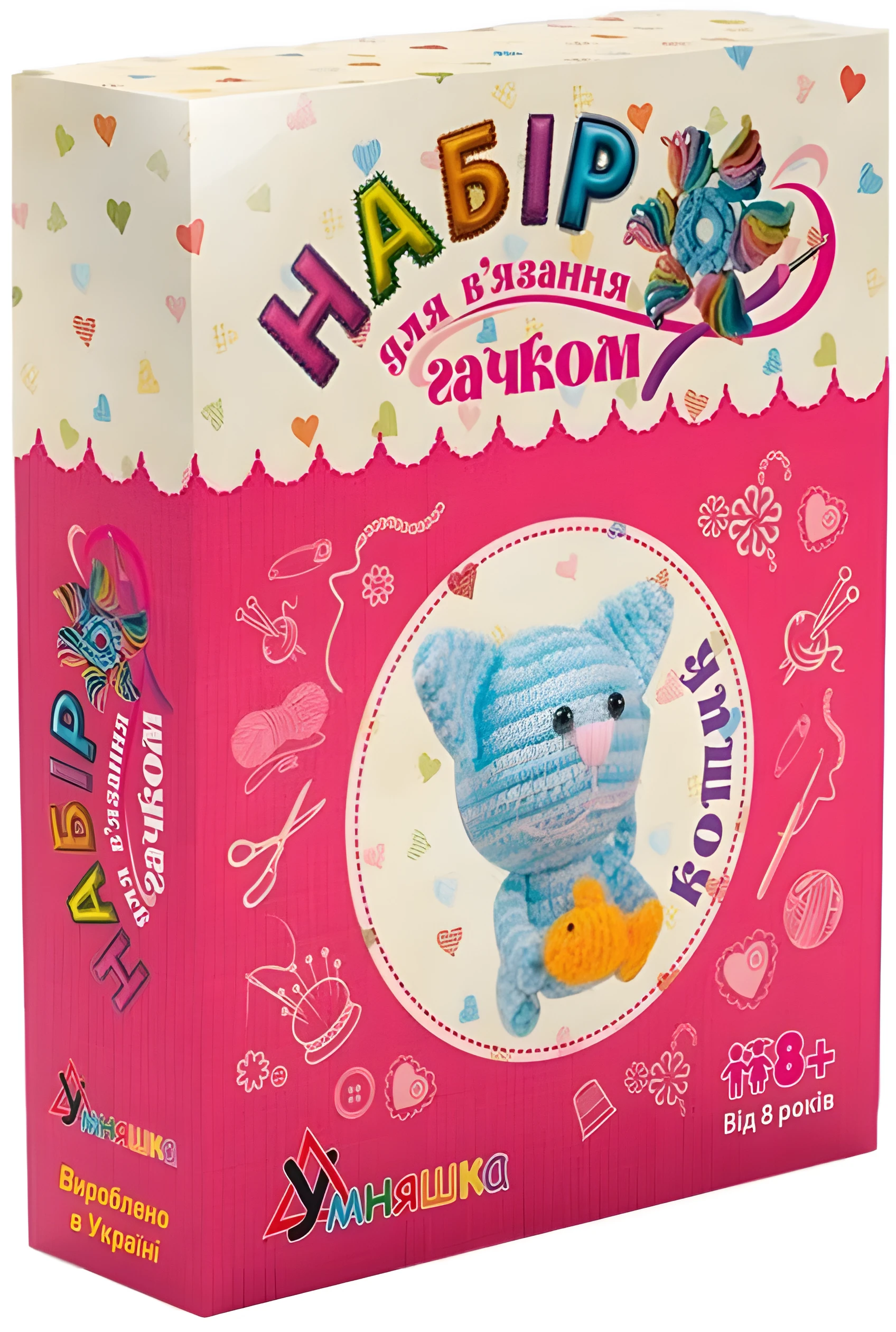 Набір для творчості Умняшка В`язання гачком Котик ВК-005