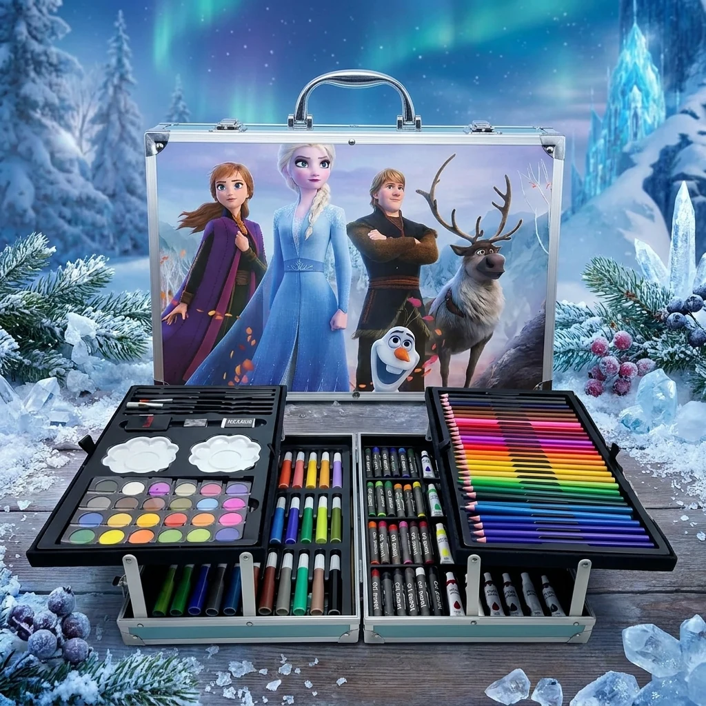 Набір дитячий для малювання "Frozen" 145 предметів, алюмінієва валіза