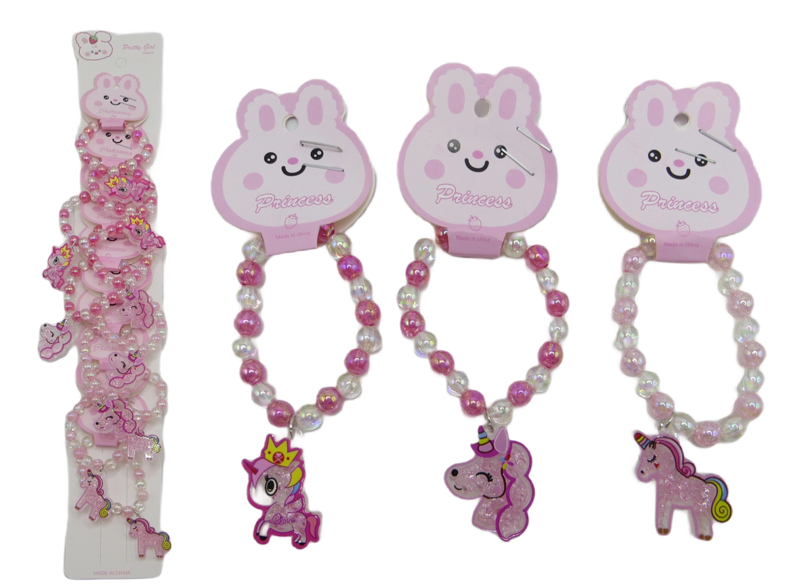 Набір дитячої біжутерії з підвісками-єдинорогами — фото 2