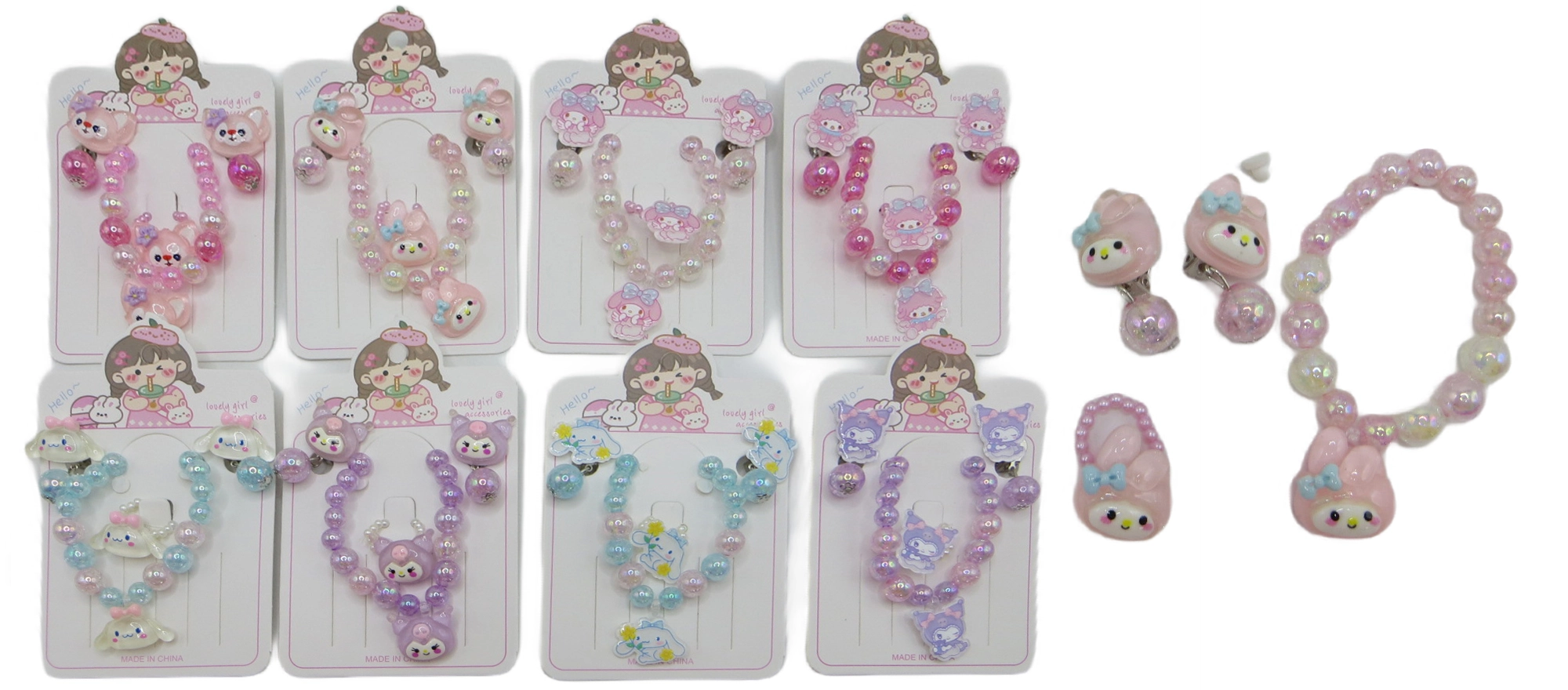 Набір дитячої біжутерії з мультяшними персонажами — фото 2