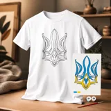Набір футболка-розмальовка ROSA Talent Тризуб бавовна S — фото 1