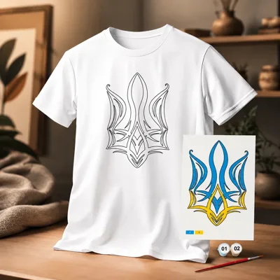 Набір футболка-розмальовка ROSA Talent Тризуб бавовна S N0003805