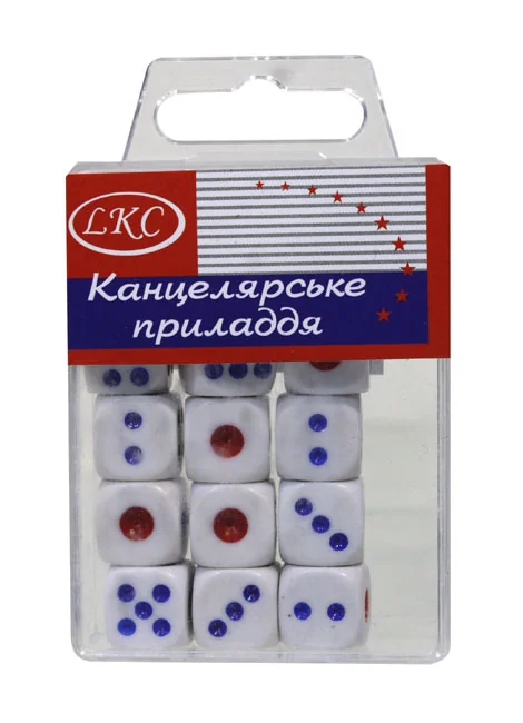 Набір ігрових кісток, кубиків, розмір 12*12 мм, 12 штук