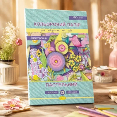 Набір кольорового паперу Апельсин Premium Пастельний двосторонній А4 КППДв-А4-12/АП-1214