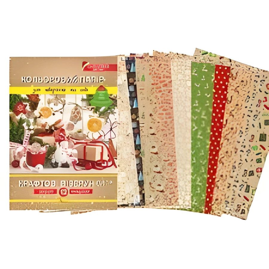 Набір кольорового паперу Крафтові візерунки Апельсин, А4, 70 г/м2, 12 аркушів