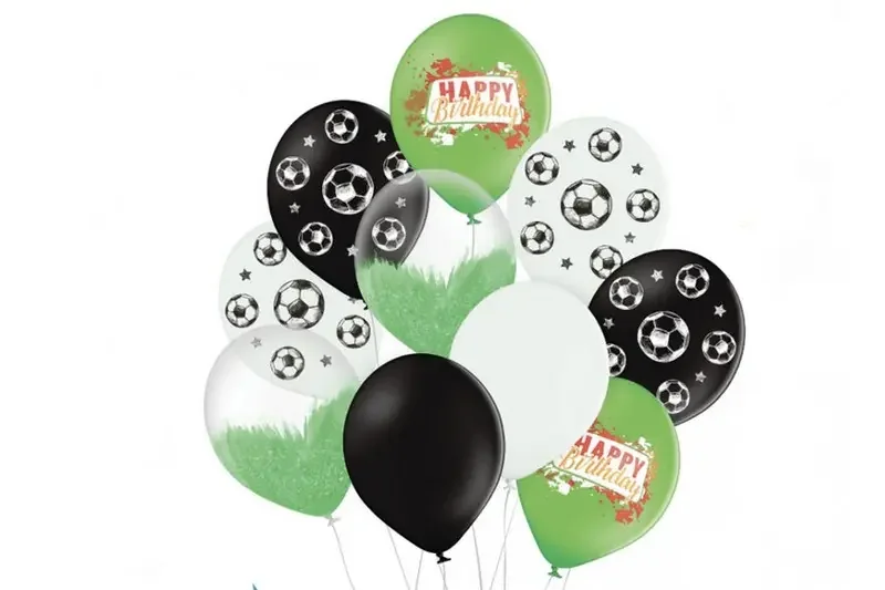 Набір латексних кульок 10 штук 30 см "Happy birthday" Футбол — фото 2