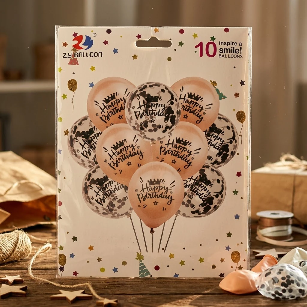 Набір латексних кульок 10 штук 30 см "Happy birthday"