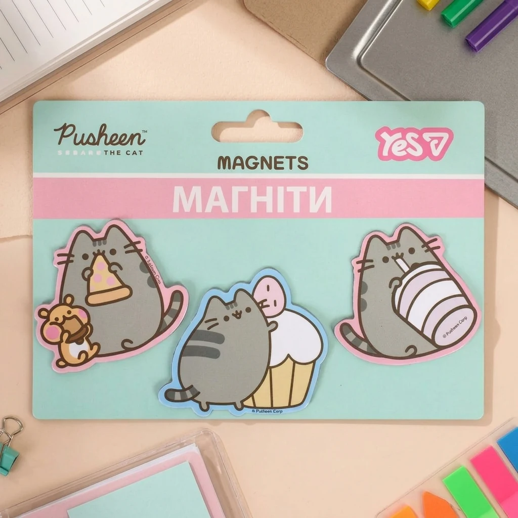 Набір магнітів 3 шт Yes Pusheen