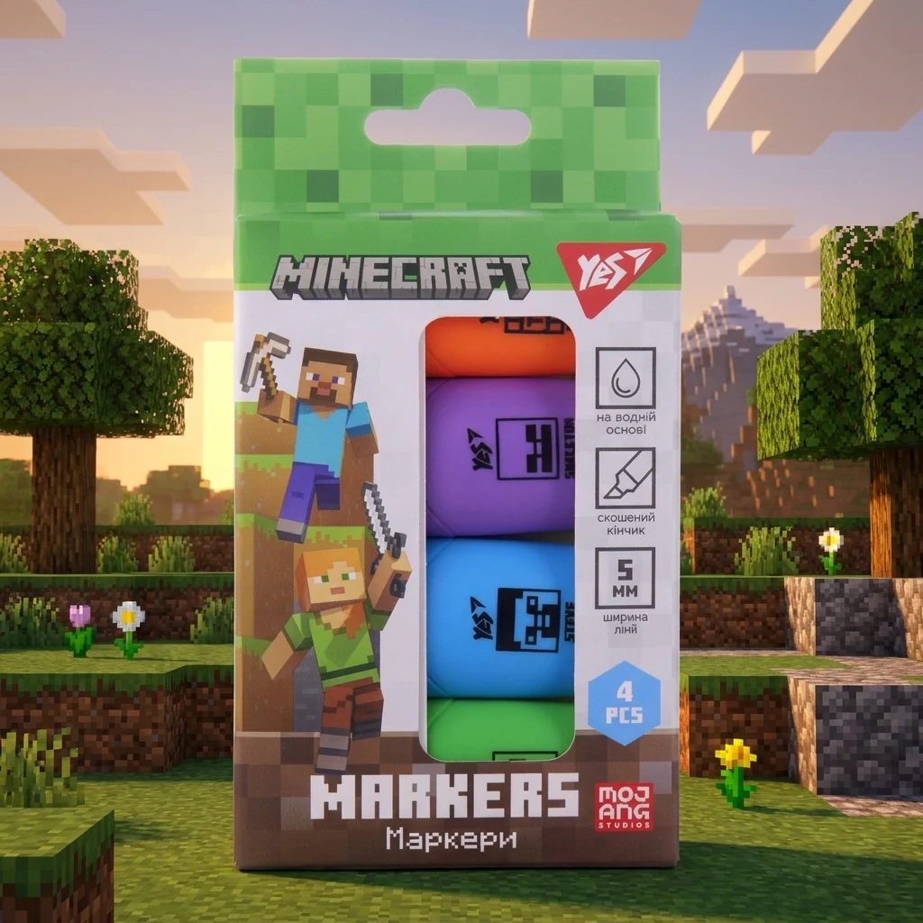 Набір маркерів 4 штуки, "Minecraft" Yes