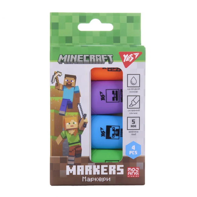 Набір маркерів 4 штуки, "Minecraft" Yes