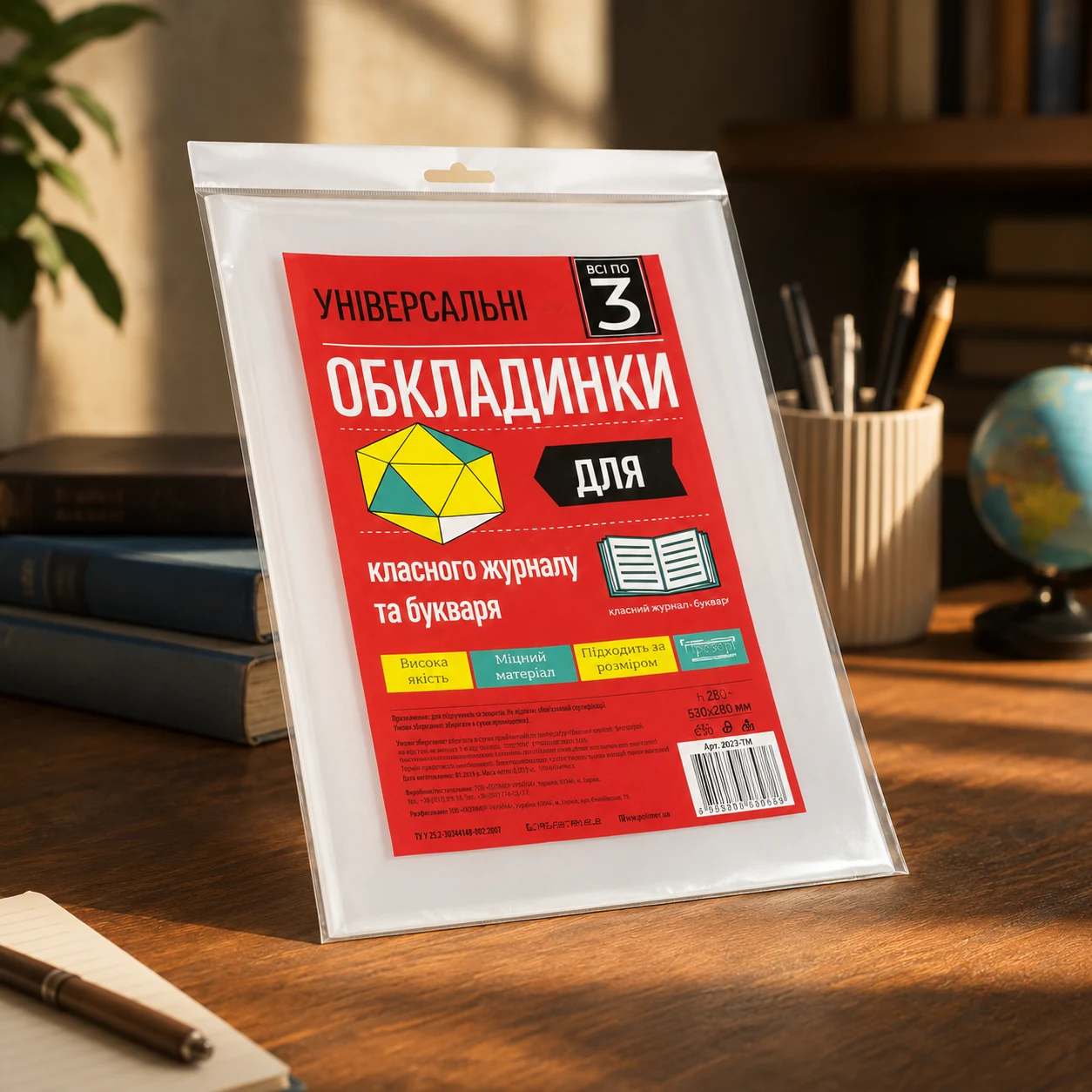 Набір обкладинок універсальних для журналів, підручників h 280 Всі по 3 530х280 мм 150 мкм — Шкільні канцтовари