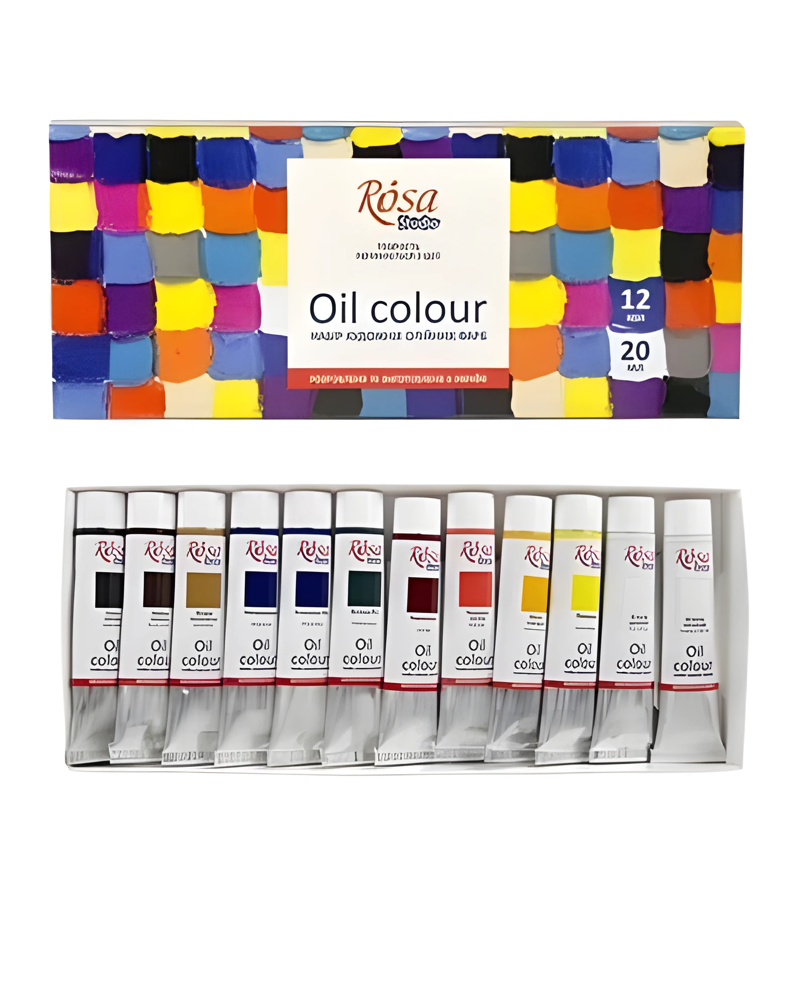 Набір олійних фарб ROSA Studio 12 кольорів по 20мл — Живопис