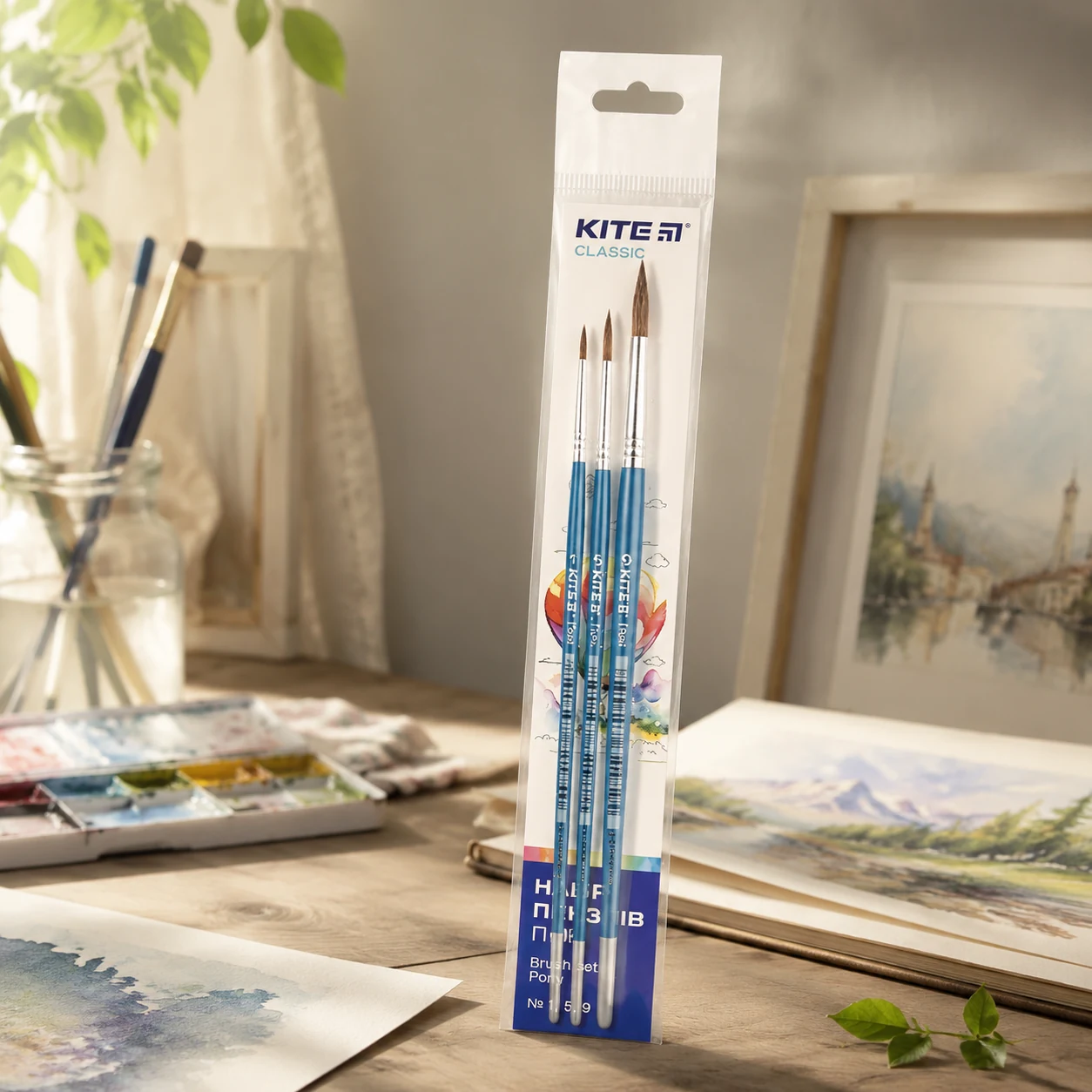 Набір пензлів Kite Classic поні круглий 1 5 9 K-341 — Малювання та ліплення