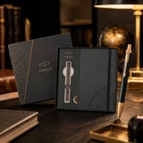 Parker IM Premium Black GT – подарунковий набір ручка та блокнот — фото 1