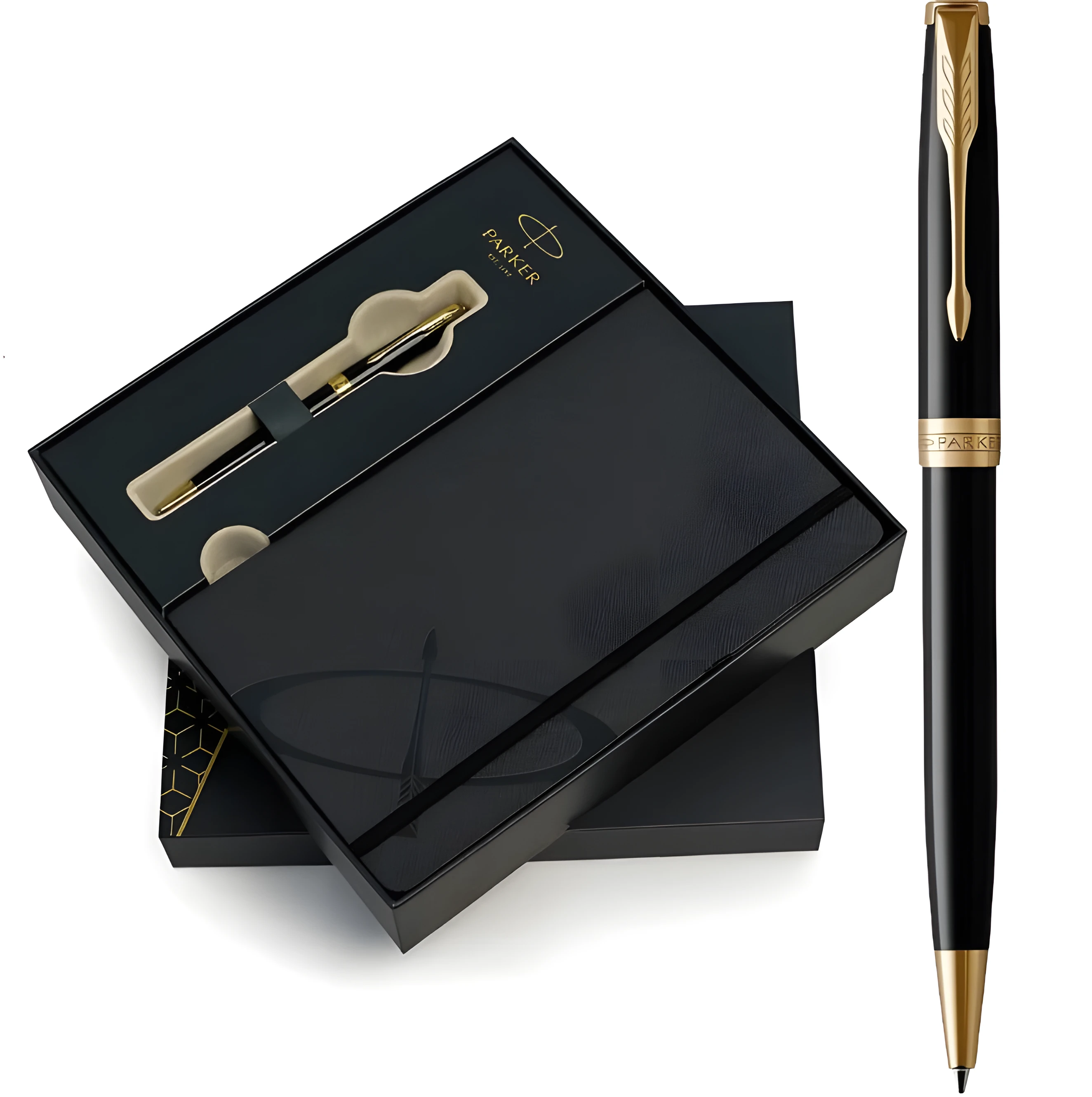 Набір подарунковий Parker Sonnet 17 Black Lacquer з блокнотом — Ручки та олівці