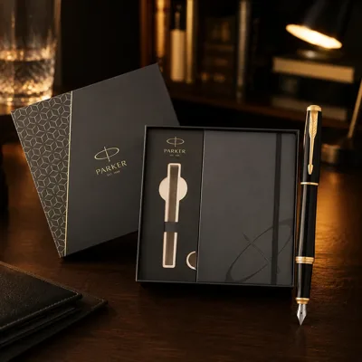 Набір подарунковий Parker Urban 17 Muted Black GT Fp F Блокнот Parker Gift24 30 011b24