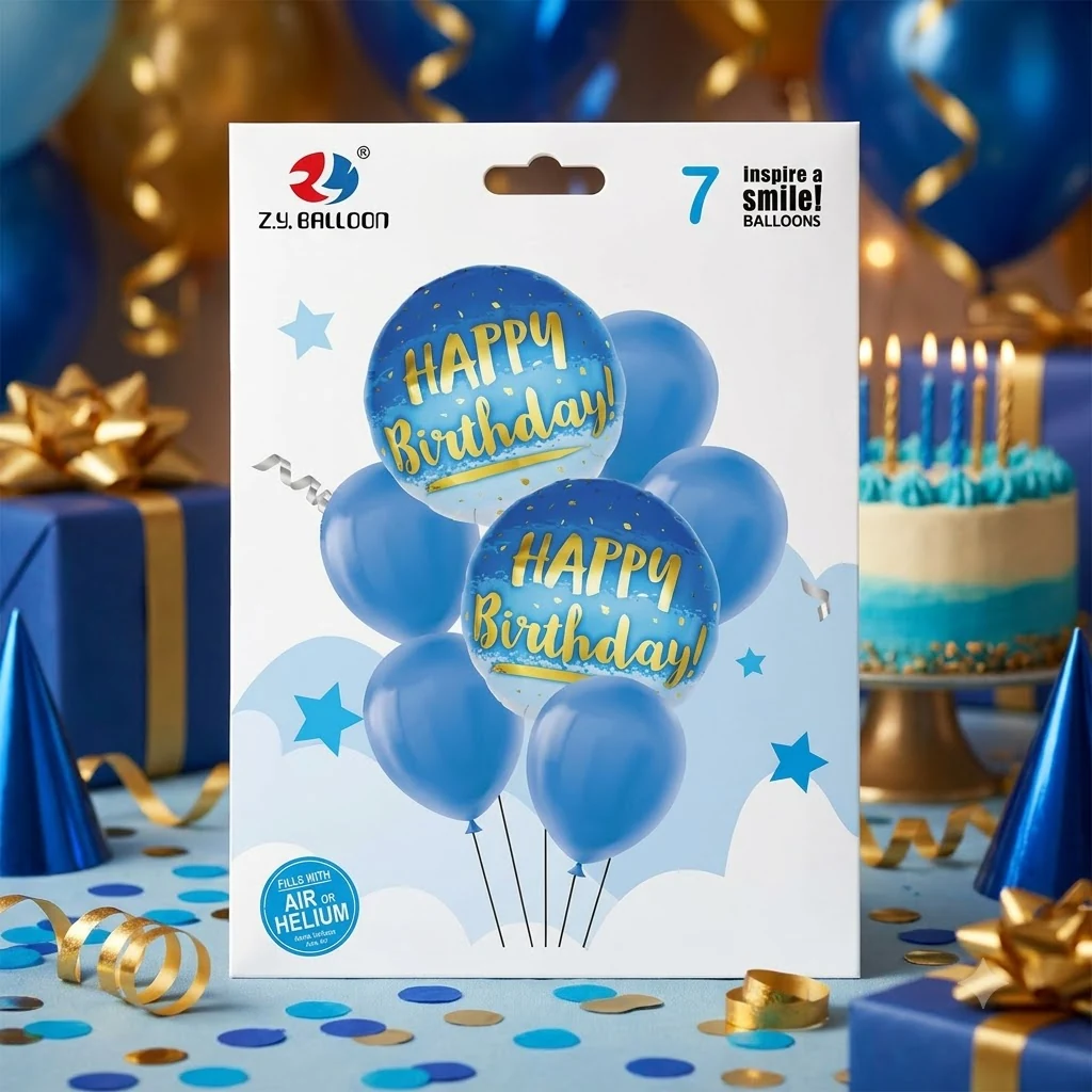 Набір повітряних кульок 7 штук "Happy birthday"