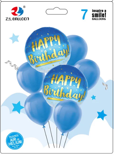 Набір повітряних кульок 7 штук "Happy birthday"