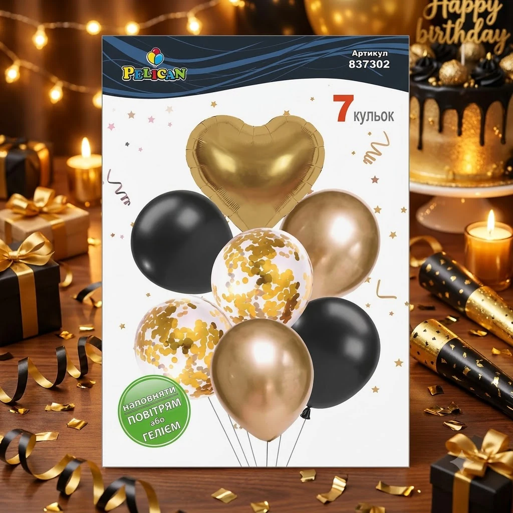 Набір повітряних кульок 7 штук "Happy birthday"