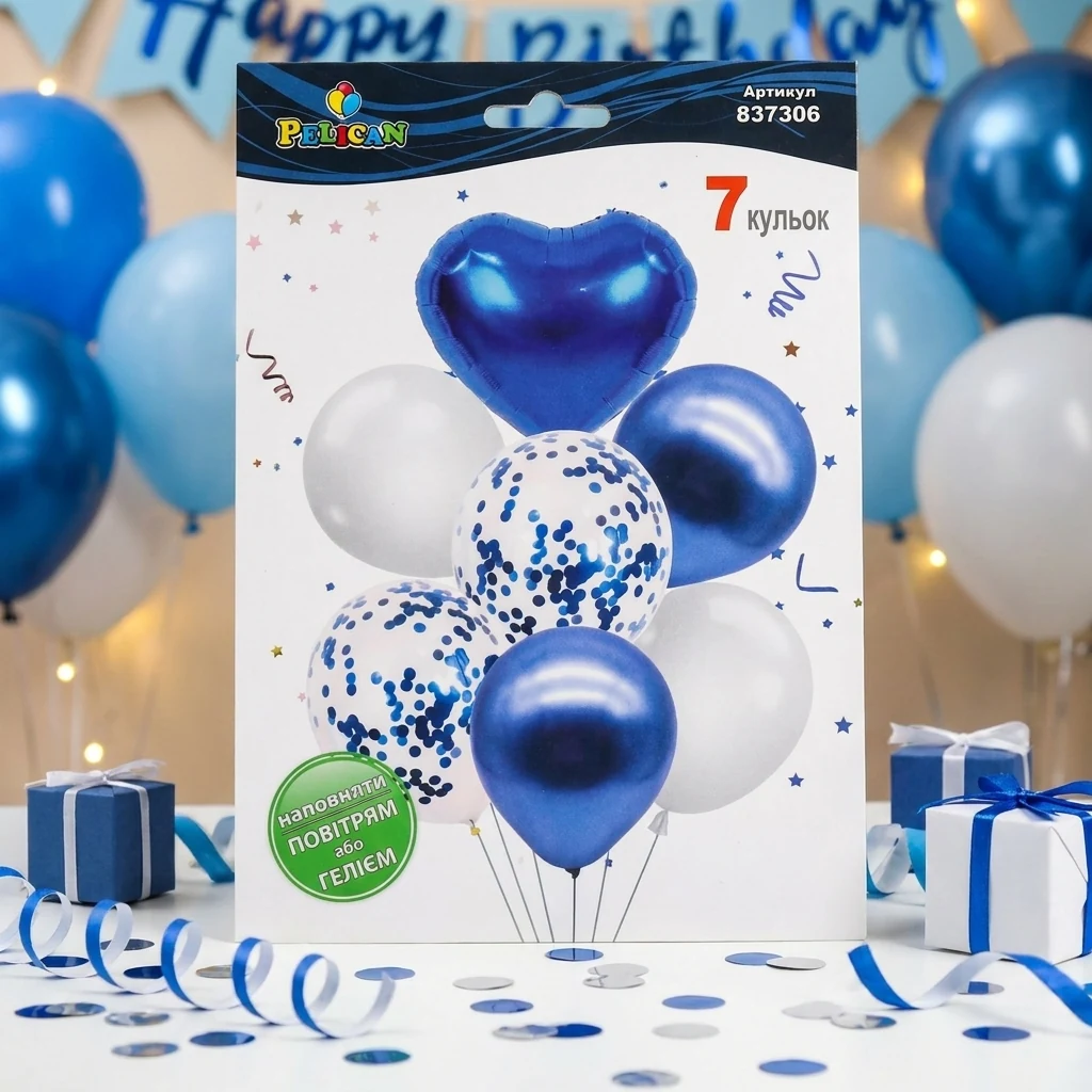 Набір повітряних кульок 7 штук "Happy birthday"