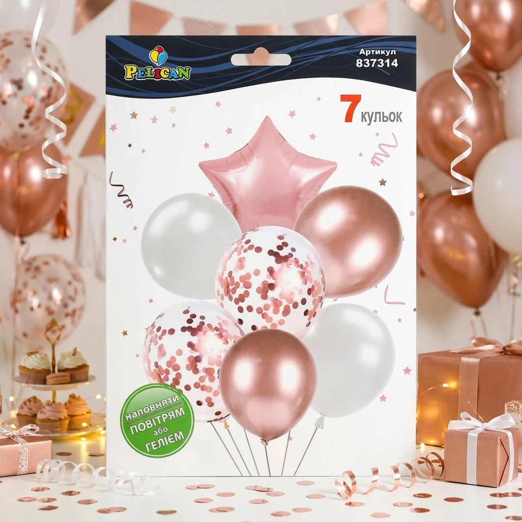 Набір повітряних кульок 7 штук "Happy birthday"