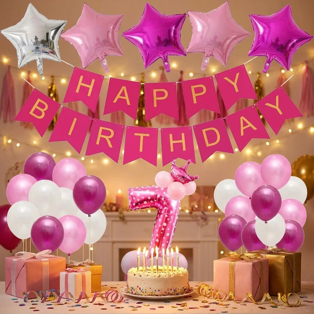 Набір повітряних кульок 7 штук "Happy birthday"