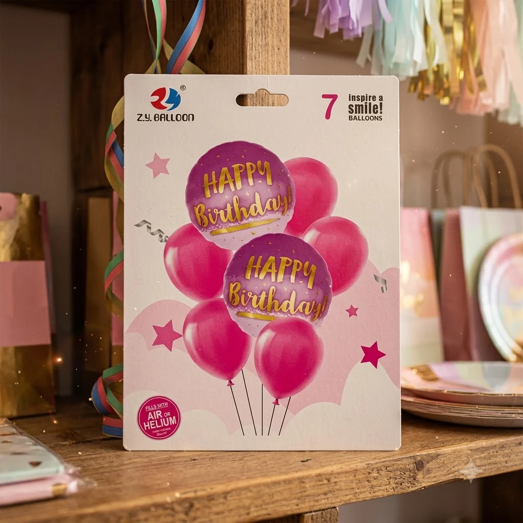 Набір повітряних кульок 7 штук "Happy birthday"