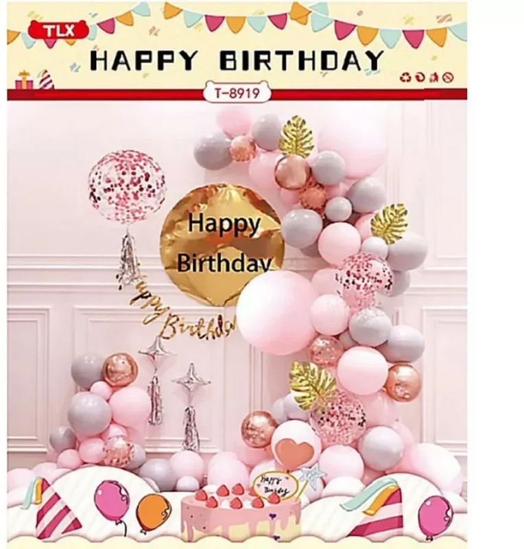 Набір повітряних кульок для фотозони + банер "Happy Birthday" — фото 2