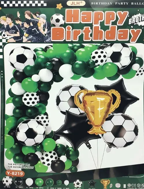 Набір повітряних кульок для фотозони "Happy Birthday" Футбол