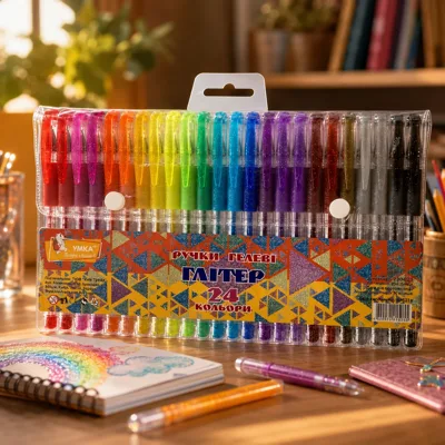 Набір ручок гелевих УМКА Glitter 24 кольори