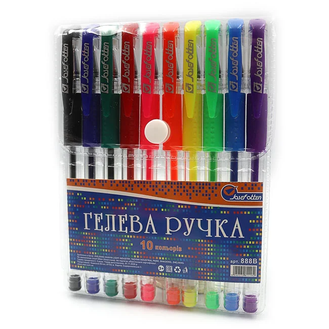 Набір ручок гелевих 10 кольорів, неон