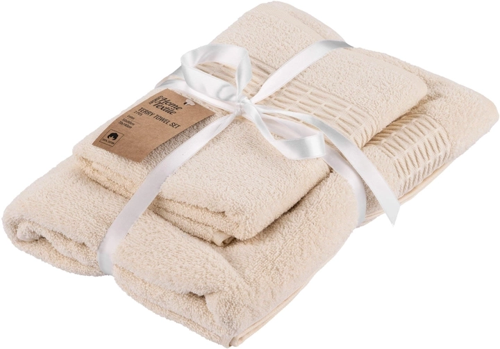 Набір рушників махрових Ardesto Lotus 2 шт 50х90см 70х140см айворіART2357IV — фото 2