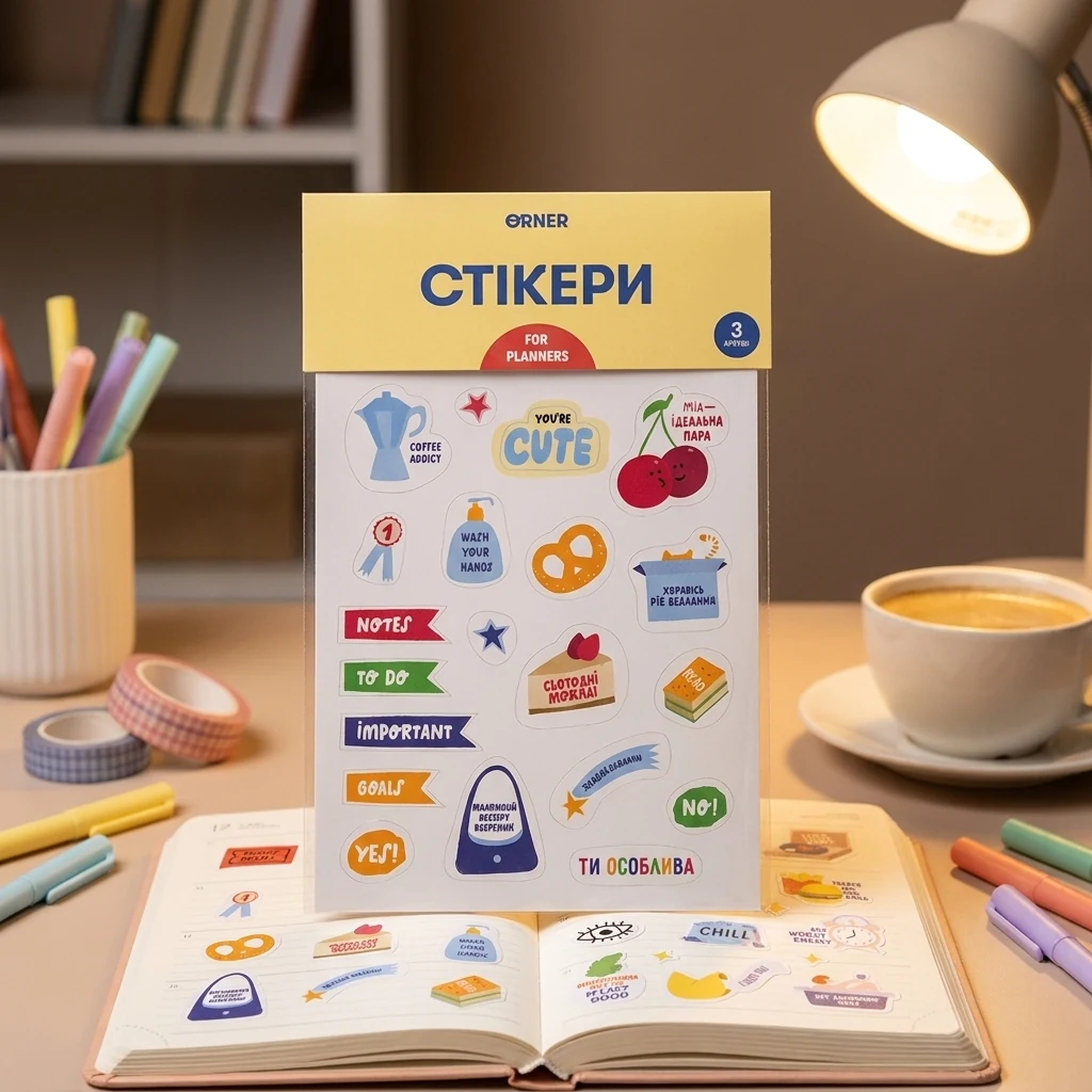 Набір стікерів для планерiв 3 аркуші