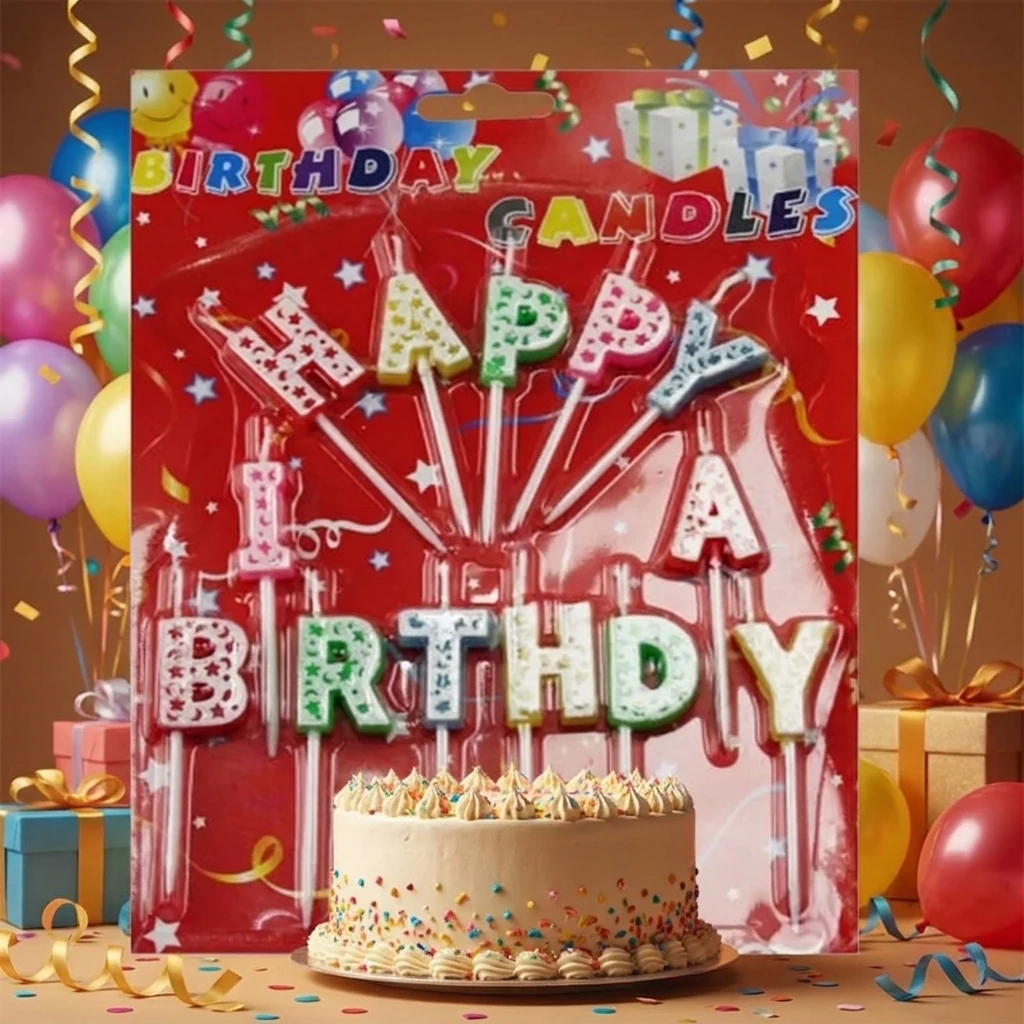 Набір свічок-літер для торта "Happy birthday"