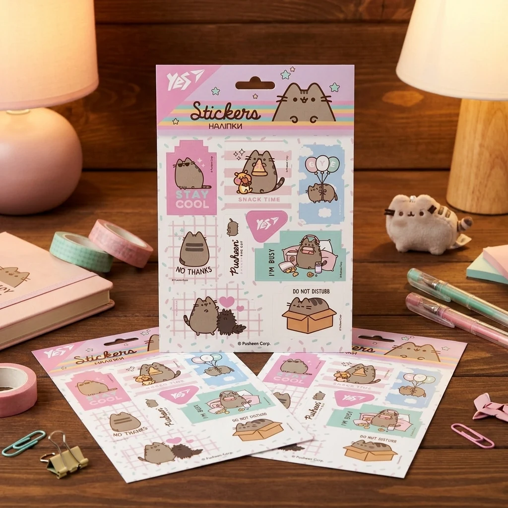 Наліпки дитячі "Pusheen" 13*15 см Yes