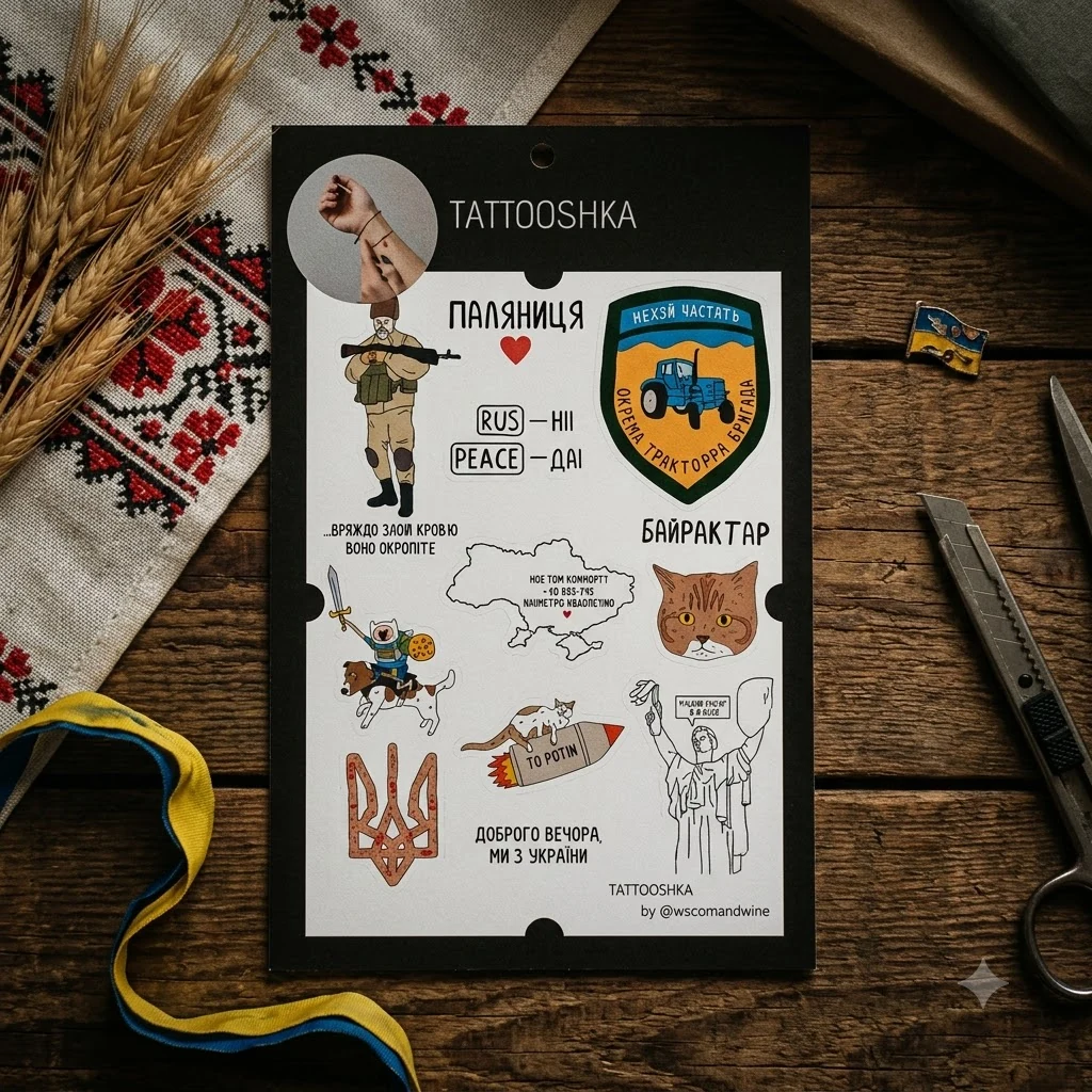 Наліпки-тату "Доброго вечора, ми з України"