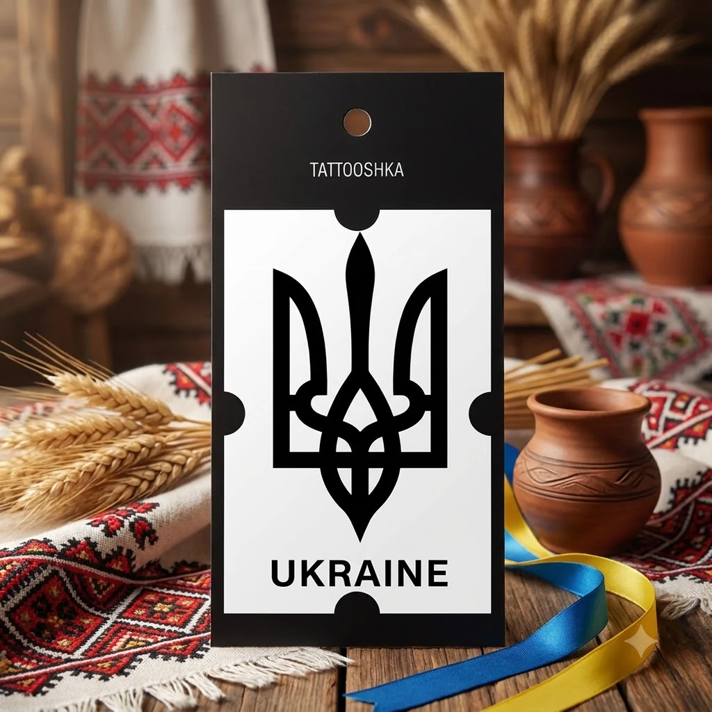 Наліпки-тату "Тризуб UKRAINE"