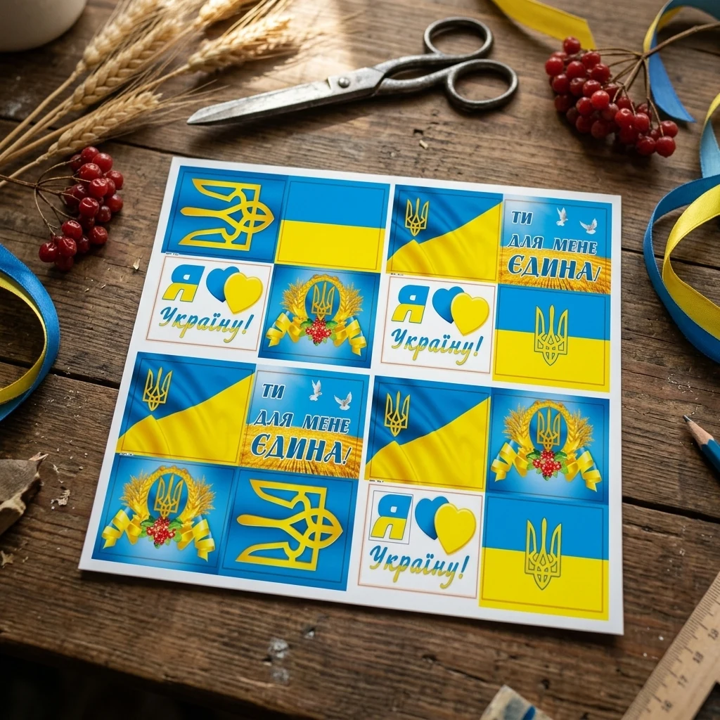 Наліпки "Українська символіка" 12*17 см