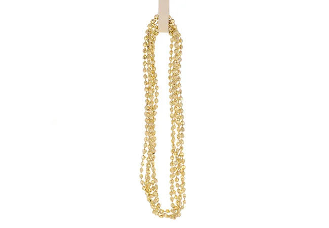 Намиста новорічні пластикові 5 мм*2,7 м, дизайн Діамант, колір золотий