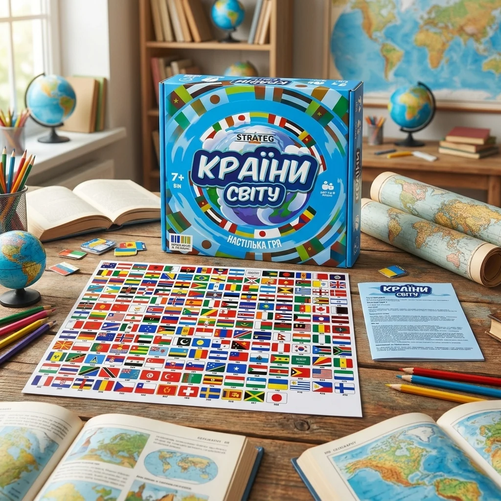 Настільна гра 7+ "Країни світу" укр. Strateg
