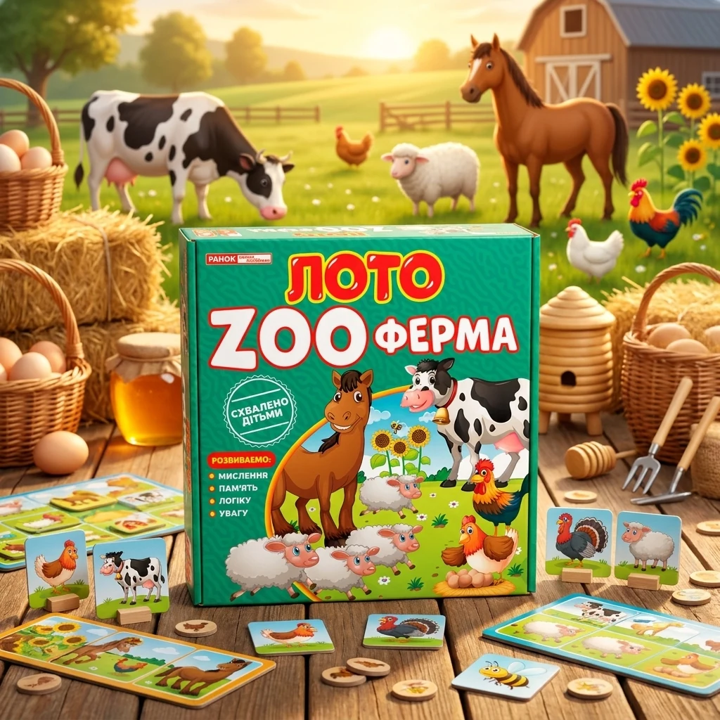 Навчальна гра Лото.ZOOферма. 3+ Ранок