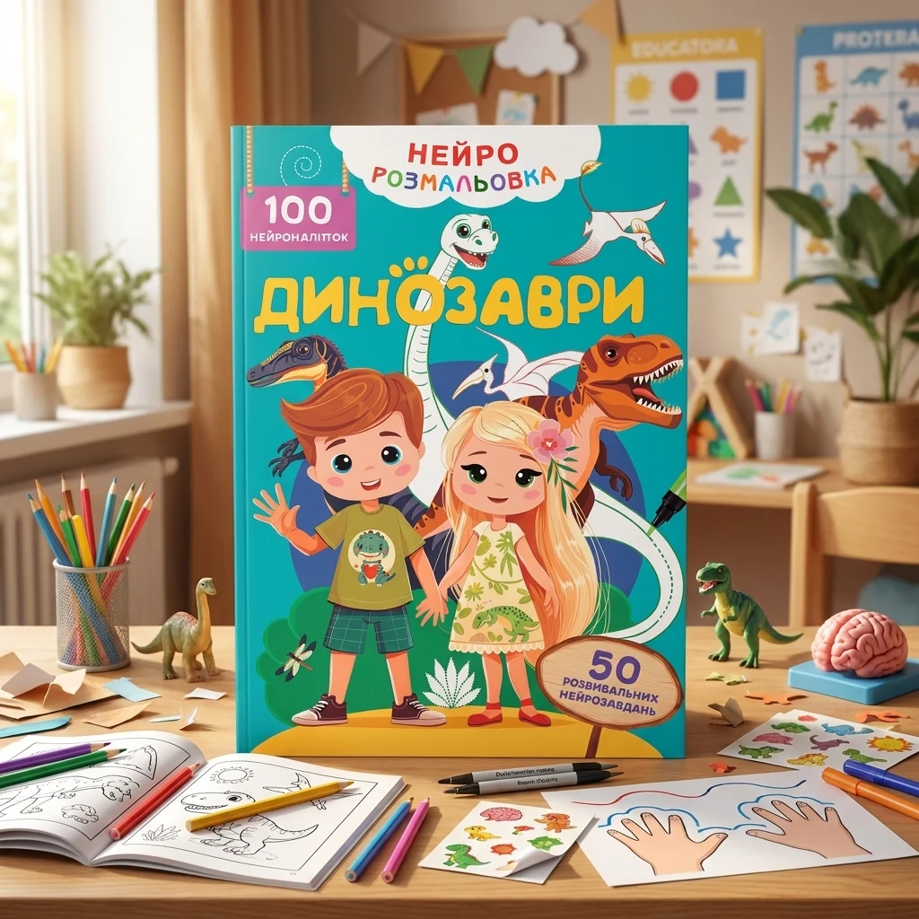 Нейророзмальовка. Динозаври. 100 нейроналіпок