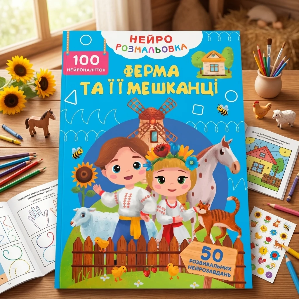 Нейророзмальовка. Ферма та її мешканці. 100 нейроналіпок