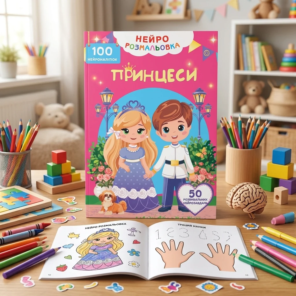 Нейророзмальовка. Принцеси. 100 нейроналіпок
