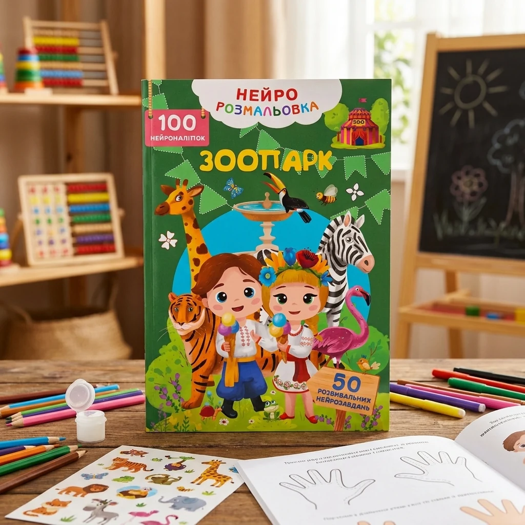 Нейророзмальовка. Зоопарк. 100 нейроналіпок