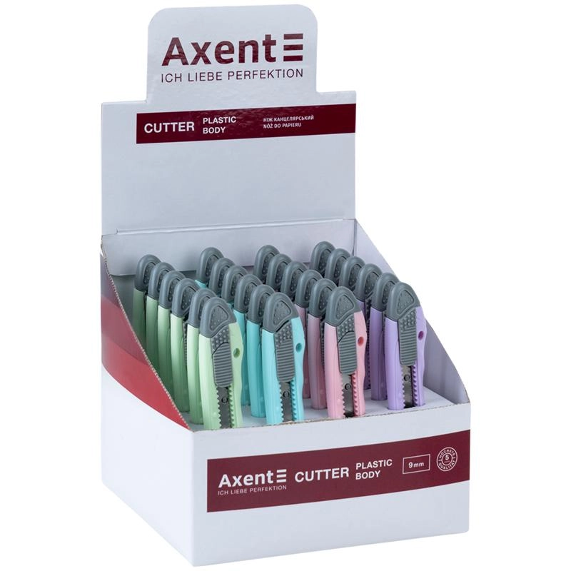 Ніж канцелярський 9мм Axent асорті — фото 3