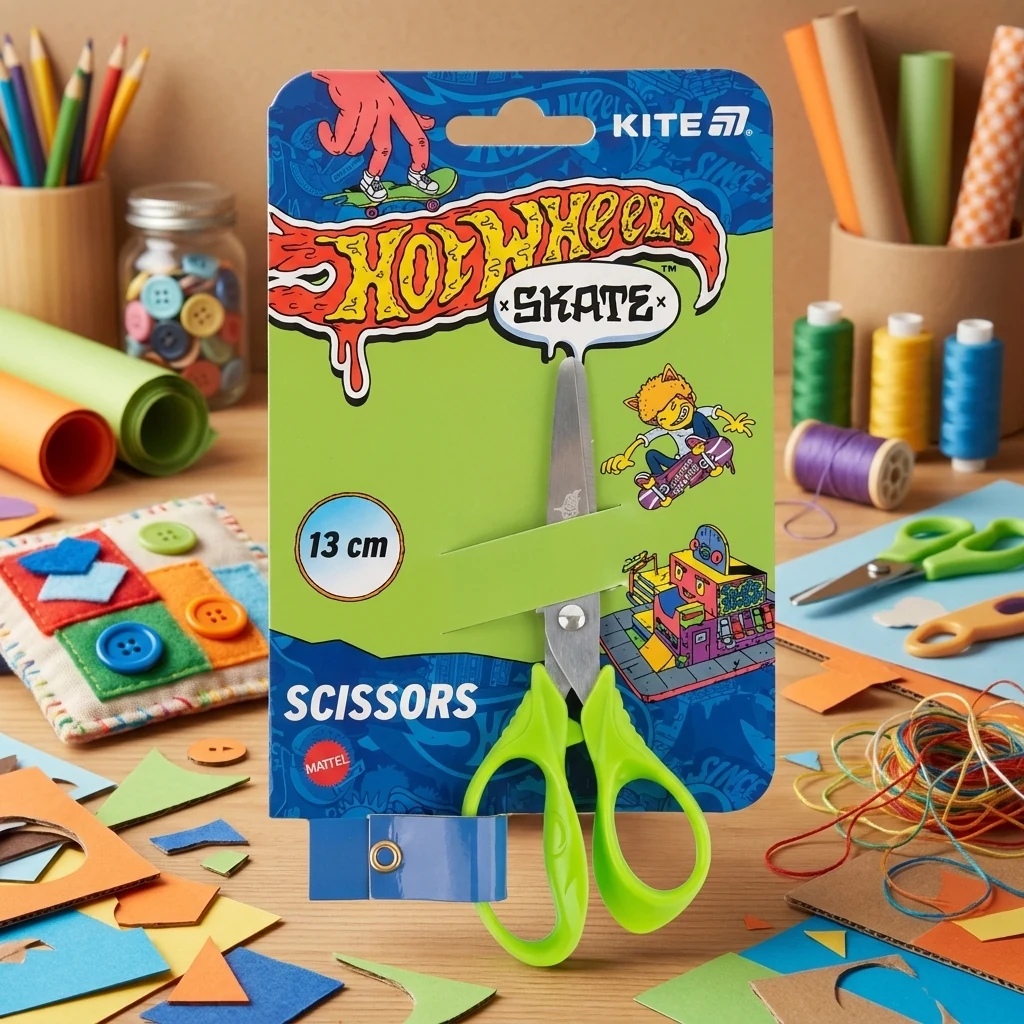 Ножиці дитячi 13 см "Hot Wheels" Kite