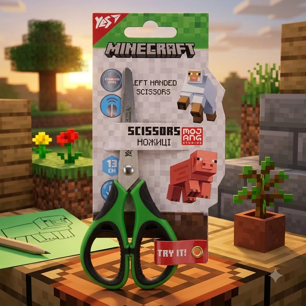 Ножиці дитячі для шульги 13 см "Minecraft" YES