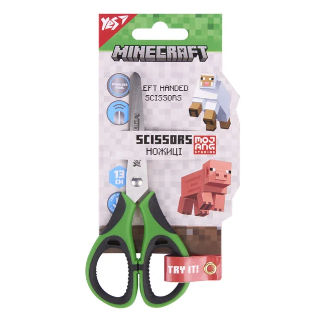 Ножиці дитячі для шульги 13 см "Minecraft" YES